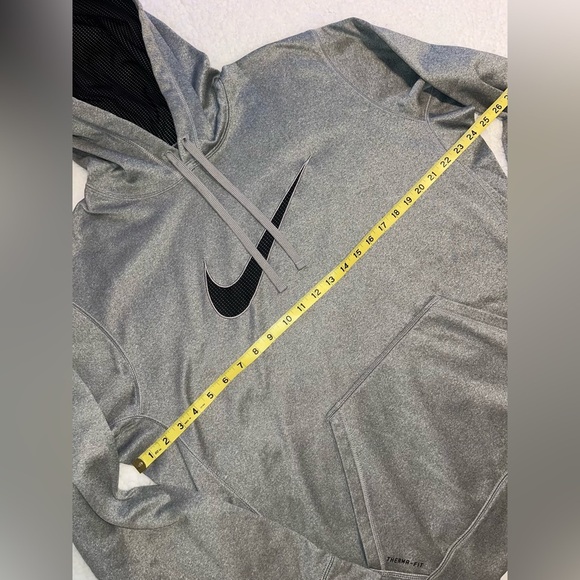 Nike Therma-Fit Pullover Hoodie Gray Black Men’s Sweatshirt Large - Picture 6 of 7